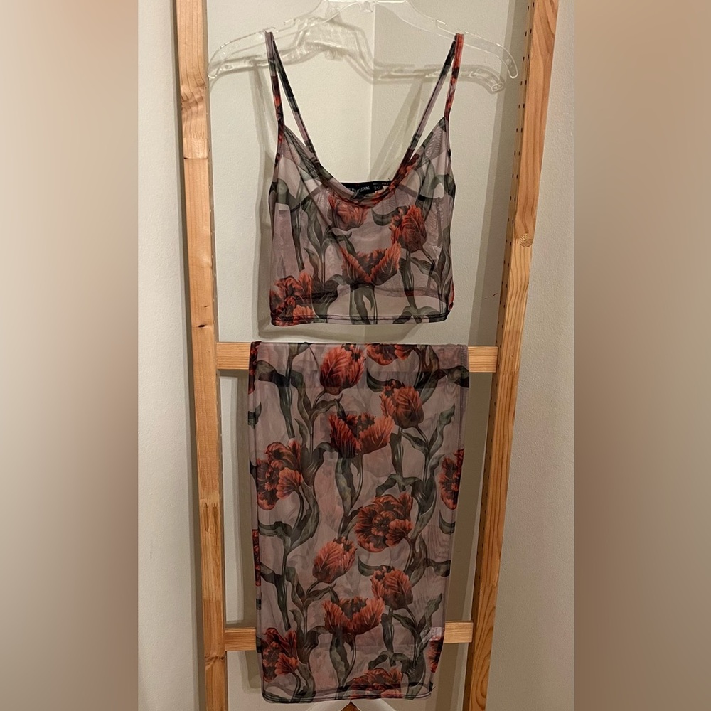 Floral Top and Skirt Set From Prettylittlething